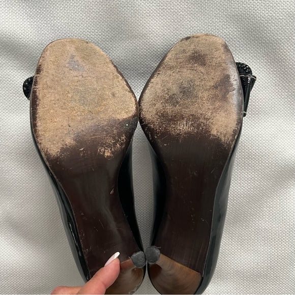 Stuart Weitzman Heelbowd Pumps Patten Black Size 7 - Picture 6 of 7